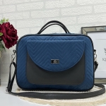 Duża granatowo- czarna  listonoszka, torebka miejska welur 