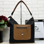 Średniej wielkości shopper bag czarno- ruda
