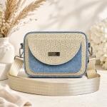 Listonoszka Box beżowo-niebieska Denim Beige Mosaic