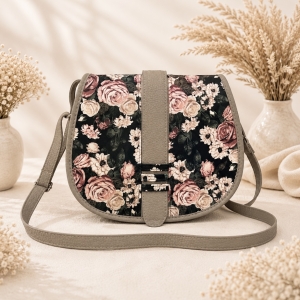 Duża beżowa listonoszka vintage roses