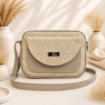 Listonoszka Box Beige Mosaic- ciemnobeżowa