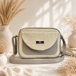 Listonoszka Box Rattan Beige- beżowa plecionka