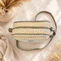 Listonoszka Box  Rattan Beige - damska torebka beżowa- tył.png