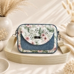 Listonoszka Box Denim Soft Roses – biało-niebieska