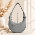 Szara torebka hobo z gładkiej ekoskóry Luna Hobo Classic – widok z tyłu