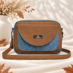 Listonoszka Box Denim Cognac – jeansowo-koniakowa