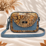 Listonoszka Box Denim Amber Bloom – jeansowo-karmelowa