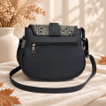 Czarno-beżowa listonoszka damska Black Vanilla Lace z ekoskóry – widok z tyłu