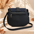 Granatowo-czarna listonoszka Navy Suede – tylna kieszeń na zamek, torebka damska Kiszelewska